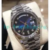 Lüks Marka İzle 40mm Otomatik Gümüş Mavi Dial Diamonds Markers Safir Orta Sıra Kabuk Matkap Oystersteel Bilezik Kart Aydınlık Saat