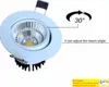 Cob Diod Downlight Dimmable 7W Praca z PWM Dimmer ACDC 24V Aluminiowa biała skorupa LED Rested Spot Lampa punktowa 60gemy