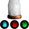 Nachtlichten Himalayan Crystal Salt Lamp USB Natuurlijke formatie Kleurrijk Warm Wit Led Mineraal Slaapkamer Bedcor Decor Licht