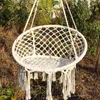 キャンプ家具2023ノルディックスタイルの円形の庭の吊り椅子照明装飾綿のロープリビングルームポーチの手入れ