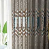 Curtain European Style Gray Cut Pile Jacquard Shading Curtains For Living Dining Room Bedroom