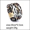 Bomboniera Bracciale in pelle leopardata per le donne Moda Chiusura magnetica Braccialetti con ciondoli Braccialetti Elegante Mtilayer Avvolgere gioielli regalo Dbc Dh6Oz