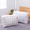 Storage Bags Foldable Quilt Bag Feather Print Home Clothes Pillow Blanket Travel Luggage Organizer 1pc