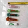 Derniers tuyaux en verre de tabac concombre main Heady Pyrex cuillère Bongs huile ongles fumer tuyau épais 7 couleurs 4.0 pouces