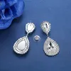 Festive Rhinestone Water Drop Crystal Earrings Women's Ball Shiny Earrings