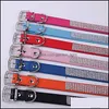 Dog Collars Leashes Wholesale 6 Colors 4 Size Adjustable Suede Leather Cute Pet Rhinestone Lightweight Portable Delicate Dh0286 Dr Dhn0F