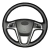 ステアリングホイールカバーSolaris verna i20 I25アクセント2009-2014レザーブレードのDIYカスタムオリジナルカバー