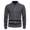 Men Business Cardigan Sweaters lange mouw kasjmier katoenen bemanning nek vest kentaal naar beneden gebreide herfst winter