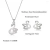 Halskette Ohrringe Set Natürliche Süßwasser Perle Sets Schmuck Für Frauen Gold Auf Den Hals Anhänger Ohrring Hochzeit Party Geschenk