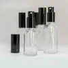 10 ml 15 ml 30 ml 50 ml 100 ml klara glas sprayflaskor med svart fin dimsprutning påfyllningsbara eteriska oljor parfym dimning aromaterapi