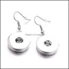 Dangle Lustre Sier Plaqué 12Mm 18Mm Snap Bouton Boucles D'oreilles Pour Les Femmes Snaps Boutons Bijoux Drop Delivery Dhlns