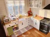 Kitchens Play Food 16 Mini Model Dollhouse Cabinet Double Door Glass Wall Cabinet 221208