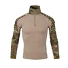 Polos pour hommes Mode et loisirs Hommes T-shirt Armée Soldats tactiques Combat militaire Chemises de camouflage à manches longues Paintball 5XL Self Cultivat