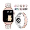 Apple watch 용 고급 다이아몬드 스트랩 울트라 49mm 밴드 41mm 45mm 40mm 38mm iwatch 시리즈 8 7 6 se 5 4 3 42mm 44mm 스테인레스 스틸 팔찌