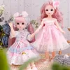 人形16 bjd for Girls Hinged doll doll doll 30 cm with Blonde Browneed Articulated Toys Children Spherical Joint Playsets221208