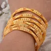 Bangle 6pcs/Lot Dubai Hawaiian Luxury 24k Gold Plated Bridal Bangles Bracelet Gifts Wedding For Women