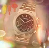 Top Brand Popular cuarzo para hombre reloj de tiempo relojes 42 mm movimiento de cuarzo automático correa de caucho de acero inoxidable ocio atmósfera clásica reloj de pulsera regalos