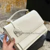 Abendtaschen aus echtem Leder, Luxus-Designer-Taschen, Sonnenuntergangstasche, Handtasche, Geldbörsen, Damenmode, Clutch, Geldbörse, Kette, Damen-Umhängetasche mit Box