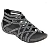 샌들 여름 여성 캐주얼 숙녀 웨지 라운드 발가락 중공 통기성 오픈 여성 신발 로마 Sandalias 솔리드 컬러