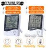 LCD Electronic Digital Temperature Humidity Meter Thermometer Hygrometer Indoor Outdoor Weather Station Clock HTC-1 HTC-2