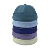 Bonnets unisexe hiver velours côtelé court Melon casquette couleur unie Skucap lettres rétro Ski pêcheur Docker bonnet Hat8142803