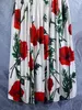 Rabe à écharpe rose Popline imprimée avec une taille mince et une grande balançoire coton pur coton printemps / été 2023