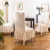 Chair Covers Solid Color Spandex Stretch Dining Room Seat Cover Elastic Protective Case For Restaurant Wed Decoration Home