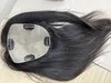 Topper de postiche humain droit avec 4 clips de cheveux humains pour femmes