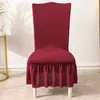 Cubiertas de sillas cubiertas de falda ruffle estiramiento elástico asiento slip -slip al comedor el hogar de la fiesta de boda desmontable protección para la fiesta de bodas