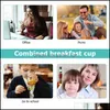 Tassen 1 Set kombinierte Tasse mit ergänzender Lebensmittelbox, versiegeltes Frühstück für Kinder, Drop-Lieferung, Hausgarten, Küche, Esszimmer, Bar, Trinkgeschirr Dhzd0