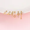 Stud Earrings 1Piece Pink Zircon Stainless Steel Earring For Women 2022 Trend Ear Cuffs Jewelry Piercing Dangle Teens