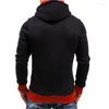 Men's Hoodies Men Slim Fit Solid Color Zip Design Autumn Winter Fashion Hooded Man Hip Hop Streetwear Tops