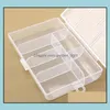 Storage Boxes Bins Empty 6 Compartment Plastic Clear Box For Jewelry Nail Art Container Sundries Organizer Sn1293 Drop Delivery Ho Dhpsd