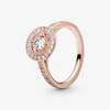 Anillo de círculo vintage de oro rosa para pandora auténtica joyería de boda de plata esterlina cz anillos de diamantes para mujeres regalos de compromiso con caja original