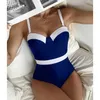 Swim Wear RISADO Sexy Push Up Up One Piece Swimsuit Colorblock Swimwear Women 2022 Bombou de traje de aroma de aranete de aroma de banho para mulheres T221208