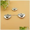 Charms Antique Sier Best Friend Dog Paw Print Heart Pendants Alloy Beads For Bracelet Necklace Jewelry Brand Crafts Accessories Diy Dhivy