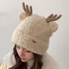 Natale Inverno Caldo Spessore Cappello Antler Beanie di Lana Lavorato A Maglia Sci Neve Paraorecchie Berretto Bomber Cappello Delle Donne Della Ragazza Cappelli Cofano regalo