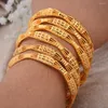 Bangle 6pcs/Lot Dubai Hawaiian Luxury 24k Gold Plated Bridal Bangles Bracciale Regali Matrimonio per le donne