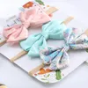 Akcesoria do włosów 3PCS/Set Solid Floral Printed Bow Baby Baby Pałąk dla dziewcząt urodzone opaski na głowę miękkie nylonowe elastyczne opaski