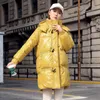 Women's Down Parkas Ladies Winter Shiny Midlength Down Jacket Streetwear Korean Loose Hooded Warm White Duck Down Harajuku Parka Coat L564 221208