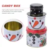 Geschenkwikkel Kerstkoekjesbox Tins Candyboxes Lidstin geven Tinplate Containers Jar Storage Holiday Metal Jars Round Decor