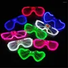 Opslagflessen Led Luminous glazen gloeiende neon feest Bril flitsende licht gloed zonnebril glasfestival Lever kostuums