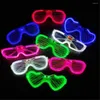 Aufbewahrungsflaschen, LED-Leuchtgläser, leuchtende Neon-Partybrille, blinkendes Licht, Glühen, Sonnenbrillen, Glas, Festivalbedarf, Kostüme