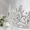 Accessoires de cheveux de diadème de mariée de couronne de cristaux bleus gracieux