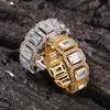 Hip Hop Filled Iced Out Ring Bling Cubic Zirconia Diamond Rings for Women Men Hiphop Fashion Fine Jewelry