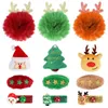 Christmas Decorations 12 Pieces Hair Clips Kid Girl Lovely Barrettes Xmas Tree Santa Claus Elk Hairpins Wristband Brooch