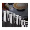 Tassen Espresso Kaffee Krug Küche Edelstahl Milch Aufschäumen Krug Barista Handwerk Latte Blume Tasse Drop Lieferung Haus Garten Dini dhz10