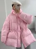 Damen Daunenparkas Lagabogy Winter Damen Kapuzenparka Dicke Warme 90 Weiße Entendaunenmantel Brot Pufferjacke Weibliche Bonbonfarben Schnee Oberbekleidung 221208