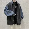 Herrjackor vårens höstmän denim jackor koreansk stil manlig kappa retro streetwear lapptäcke casual par jacka ins jackets denim 221208