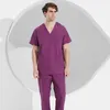 Erkek Scrubs Tekdüzen Ev Tıbbi Hastanesi Erkekler İçin Giyim Cerrahi Doktor Hemşire Çalışan Cerrahi Tıbbi Giyim Seti